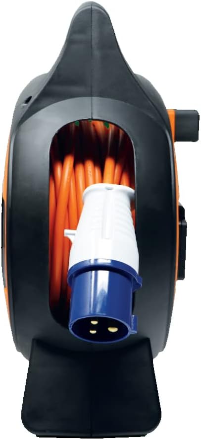 Maypole 230V 10A Mobile Mains Roller Power Unit with USB and Built in LED Light for Caravans, Camping, Campervans, Motorhomes