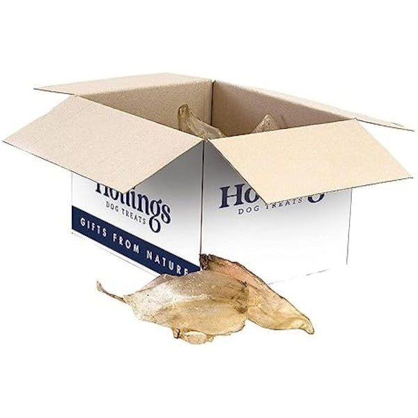 Hollings Cow Ears Dog Treats, 100% Natural & Nutritious Long Lasting Chew Treats for Adult Dogs, Grain Free & High in Protein (50 Loose)