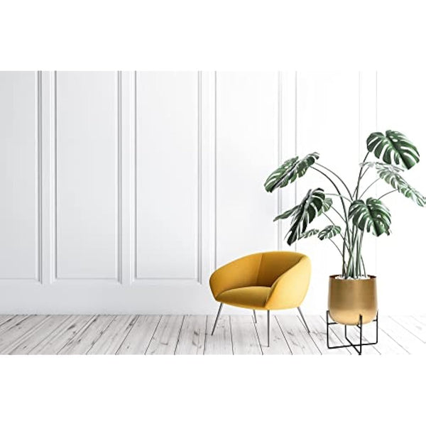 Gold Plant Pot with Black Plant Stand - Gold Planters Large Indoor