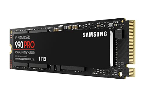 Samsung 990 PRO NVMe M.2 SSD, 2 TB, PCIe 4.0, 7,450 MB/s read, 6,900 MB/s write, Internal SSD, For gaming and video editing, MZ-V9P2T0BW