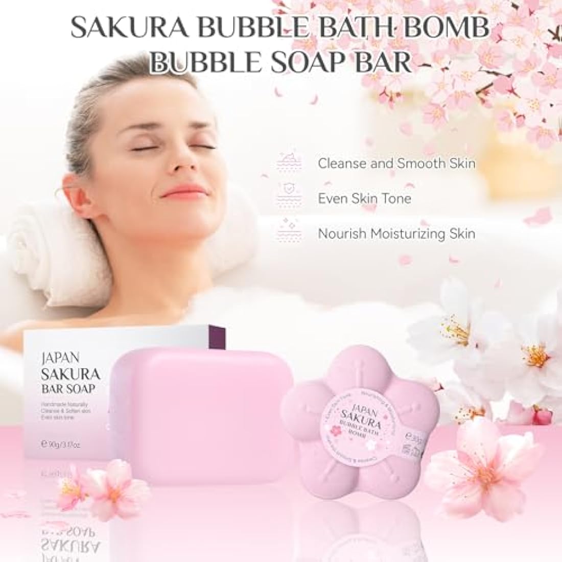 9 Pcs Bath Gift Sets, Pamper Gifts for Women, Sakura Bath Sets for Women Gifts with Body Wash, Lotion, Soap, Bath Bomb, Scrub, Hand Cream & Lip Mask, Home Spa Skincare Gift Set for Mom Teen Girls
