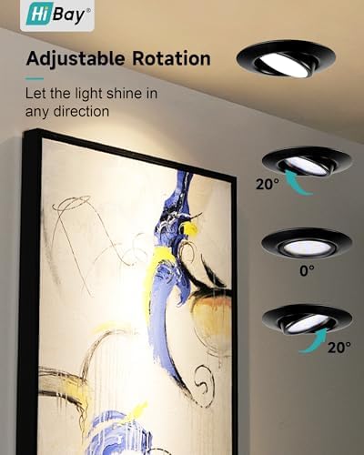 HiBay 8X Led Downlights Ceiling 5w, 230V Ultra Slim Recessed Spot Lights Ceiling Warm White，Hole Size 72-80 mm, 40° Tilt Chrome Round Led Spot Lights for Kitchen, Living Room, Bedroom Indoor