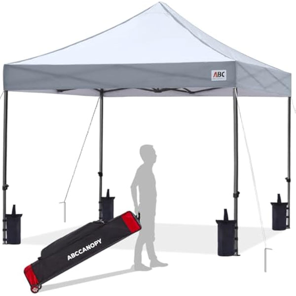 ABCCANOPY Pop Up Gazebo with Detachable Awning, Commercial Market stall, Bonus Upgraded Roller Bag, 4 Weight Bags, Stakes and Ropes