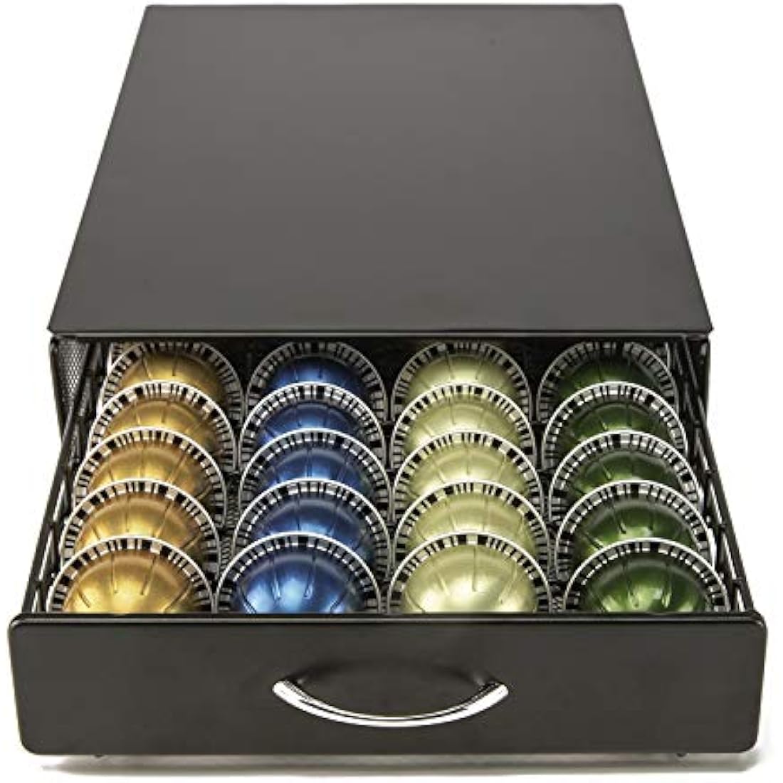 HiveNets Nespresso Vertuoline Capsule Drawer Compatible Vertuo Coffee Storage Metal 40 Pods Capacity