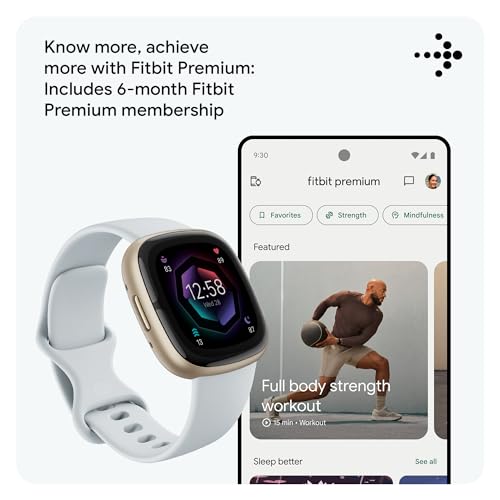 Google Fitbit Sense 2 Health and Fitness Smartwatch with built-in GPS, advanced health features, up to 6 days battery life - Compatible with iOS 15 or higher & Android OS 9.0 or higher