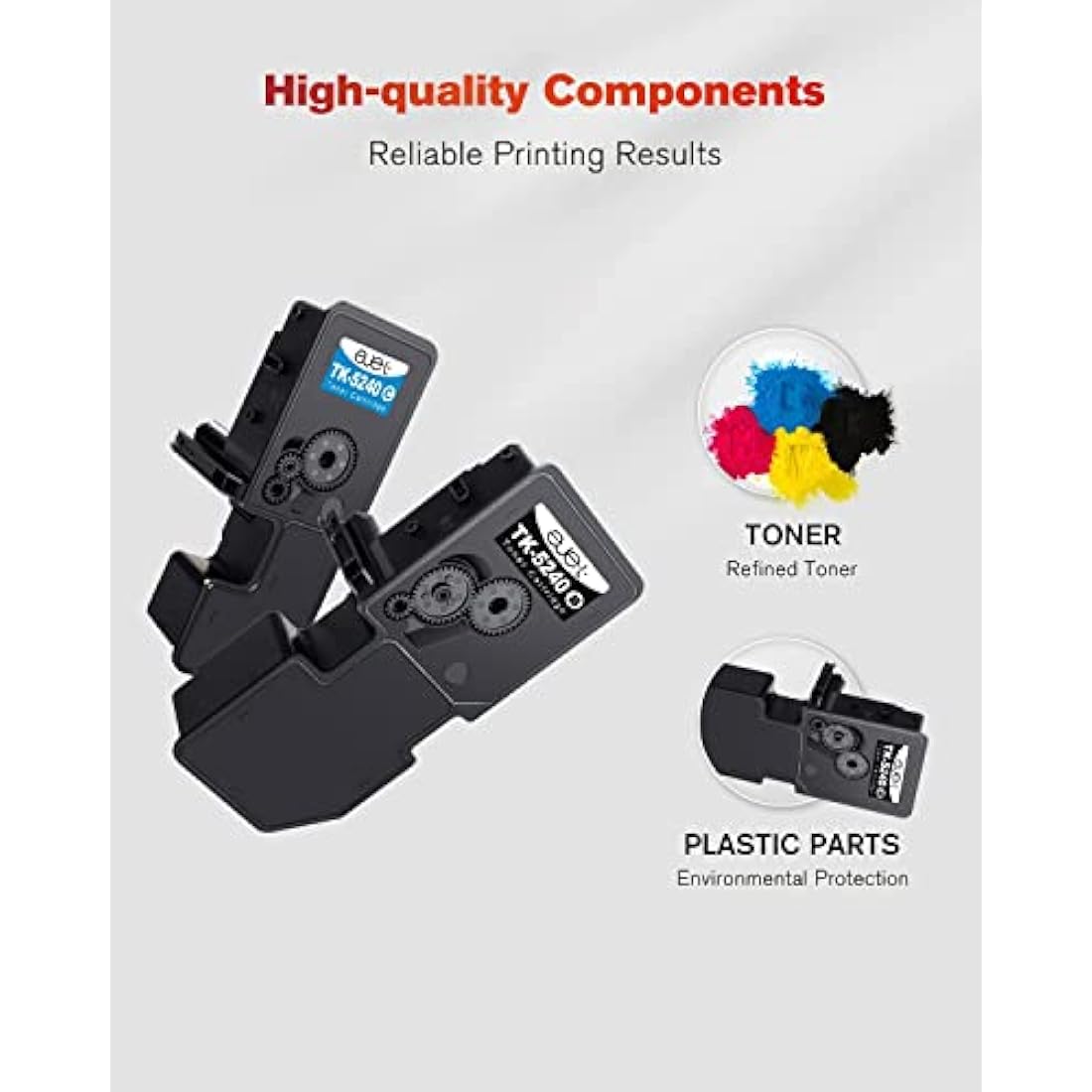 ejet TK-5240 Toner Compatible for Kyocera TK 5240 TK5240 for Ecosys M5526cdw M5526cdn P5026cdw P5026cdn (Black Cyan Magenta Yellow, 4-Pack)