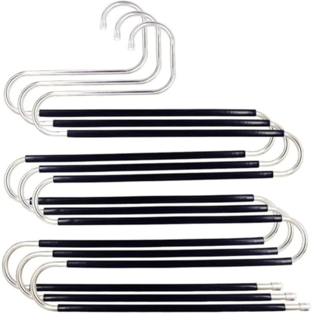 Trouser Hanger, 3 Pack Hangers Space Saving S-Type Clothes Pants Non-Slip Closet Organizer for Scarfs Jeans Trousers Towels