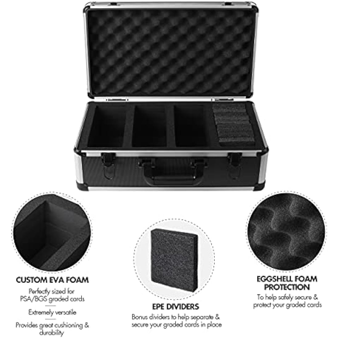 FunGuys Graded Card Storage Box, Trading Card Case for PSA Graded Cards, Hard Case, Sports Card Storage Boxes as PSA Card Holder, Baseball Slab Case Holder for Trading Cards