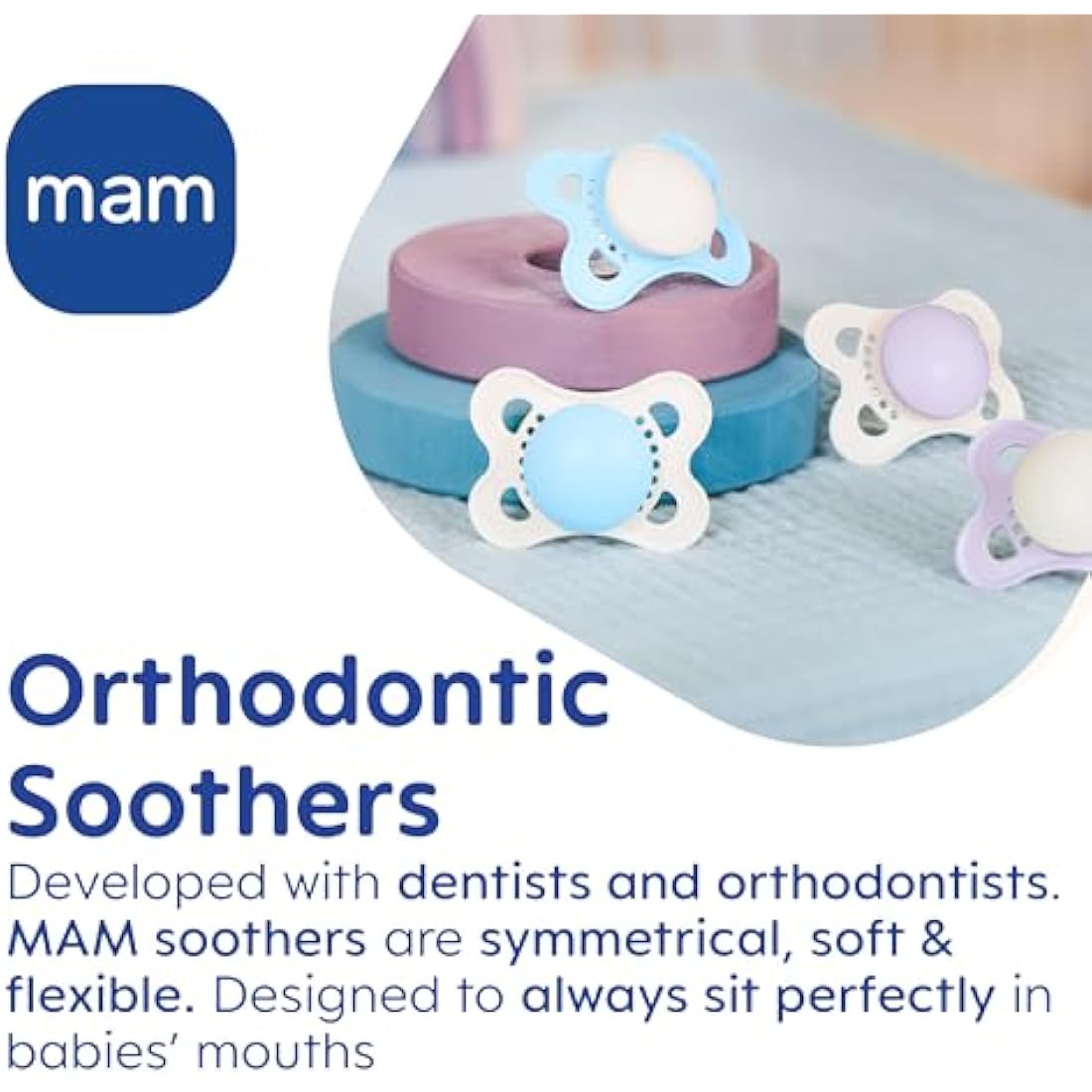 MAM Original Soothers | 0-6 Months | 2 Pack | Comes in Dummy Steriliser Case | Sustainable Materials | Baby Accessories | Cream (Various Designs)