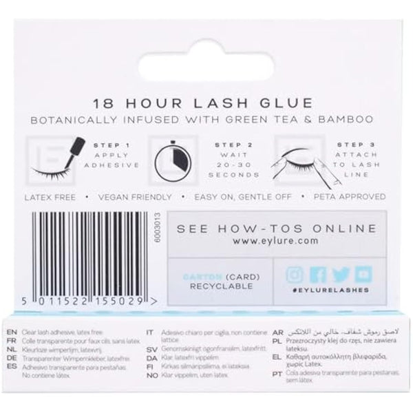 Eylure 6003013 18 Hour Lash Glue,Latex Free, CLEAR, 4.5 ml (Pack of 1)