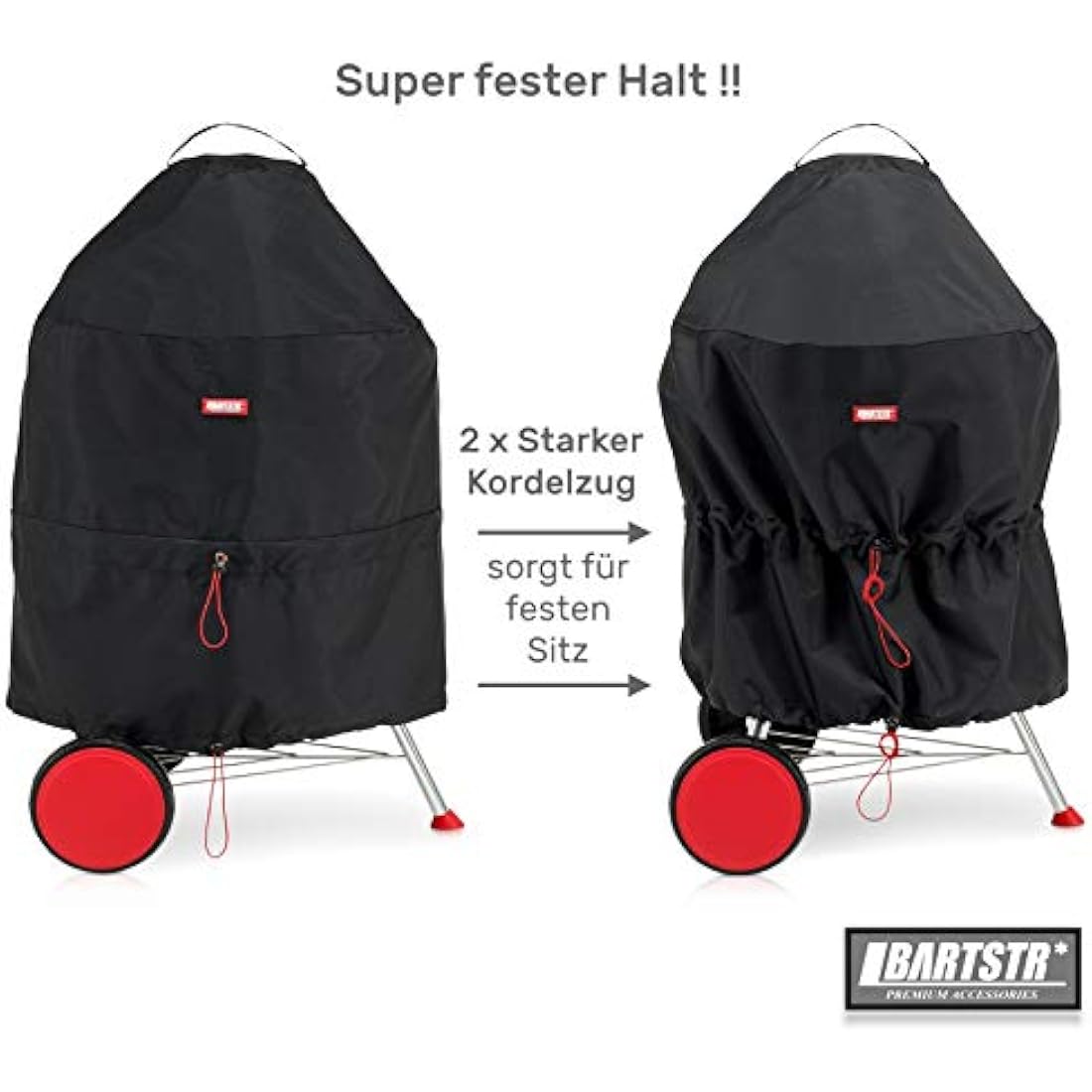 BARTSTR Barbecue Covers for 57cm Compact Weber Kettle/Bar-B-Kettle/Classic Kettle/Original Kettle E-5710, BBQ Covers Waterproof 600D Oxford Heavy Duty Large, Breathable UV- & Water-resistant