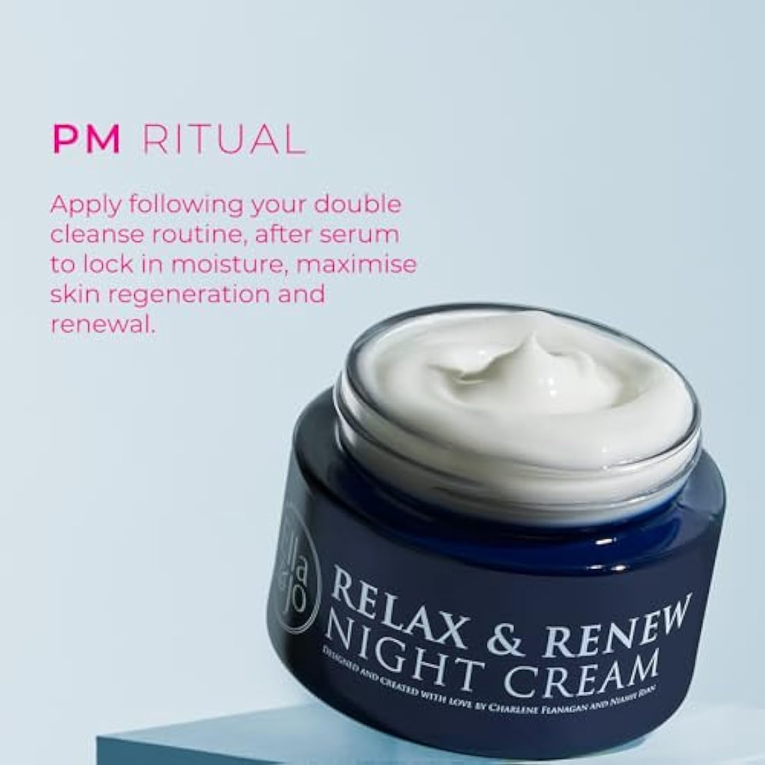 Ella & Jo Relax & Renew Night Cream: Hydrating, Anti-Aging Moisturiser with Bakuchiol, A Plant-Based Retinol, Peptides + Hyaluronic Acid - Plumps Fine Lines, Stimulates Skin Repair and Renewal - 50ml