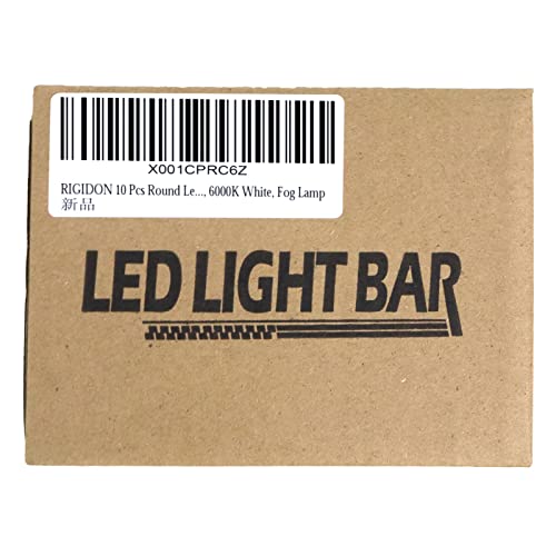 RIGIDON 2 Pcs Round Led Work Light, 4 inch 42W Flood Beam, 12V 24V Driving Lights Lamp for Car Off Road Boat Truck 4x4 SUV ATV Tractors Excavator, 6000K White, Fog Lamp