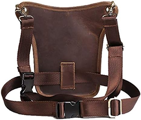 Xieben Leather Drop Leg Bag for Men Women Motorcycle Bike Riding Cycling Multi-Purpose Thigh Waist Fanny Pack Bum Pocket Hiking Sports Camping Pouch Brown