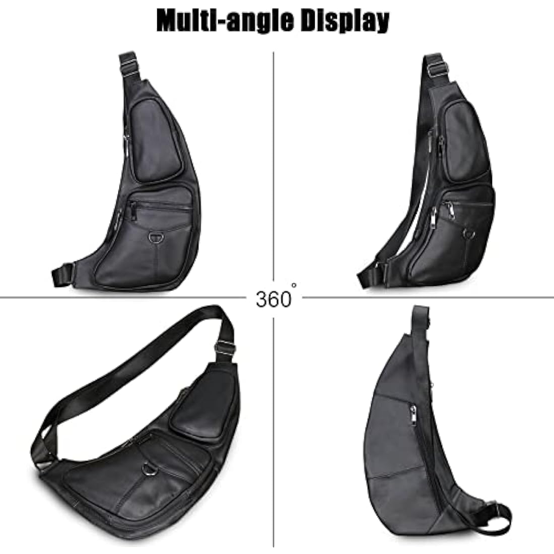 FANDARE Retro Sling Bag Genuine Leather Chest Crossbody Bag Hiking Cover Pack Rucksack Waterproof Shoulder Bag Sling Backpack for Business Travel Hiking Bicycle Sport Gym Pack Yellow