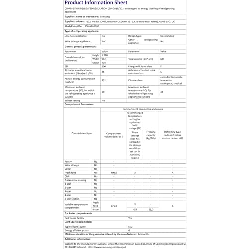 Samsung American Style Fridge Freezer with SpaceMax Technology, Power Cool and Power Freeze Technology, Black, RS62DG5003B1E