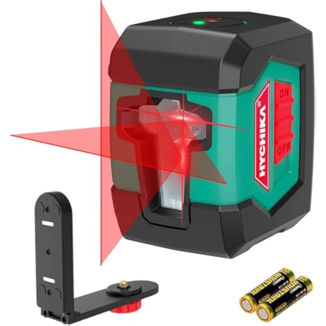 HYCHIKA Laser Level, Laser Levels Self Leveling with Double Laser Module, Laser Spirit Level with 2 Lines Horizontal/Vertical, Flexible Magnetic Base, 2 x AA Batteries Included