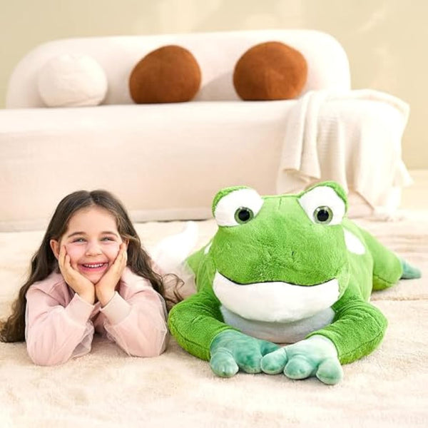 IKASA Giant Frog Stuffed Animal Plush Toys,78cm Soft Toy Large Cute Huge Big Size Jumbo Kawaii Fluffy Plushy Froggy Fat Plushie,Gifts for Kids