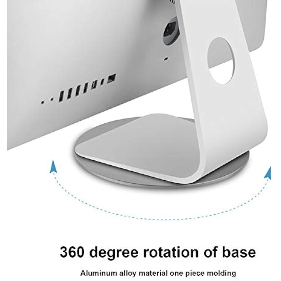 360° Rotation Monitor Swivel Base, Silver Aluminum Alloy Computer Screen Monitor Turntable Stand, Rotating Swivel Base for Disply Rotating Mount