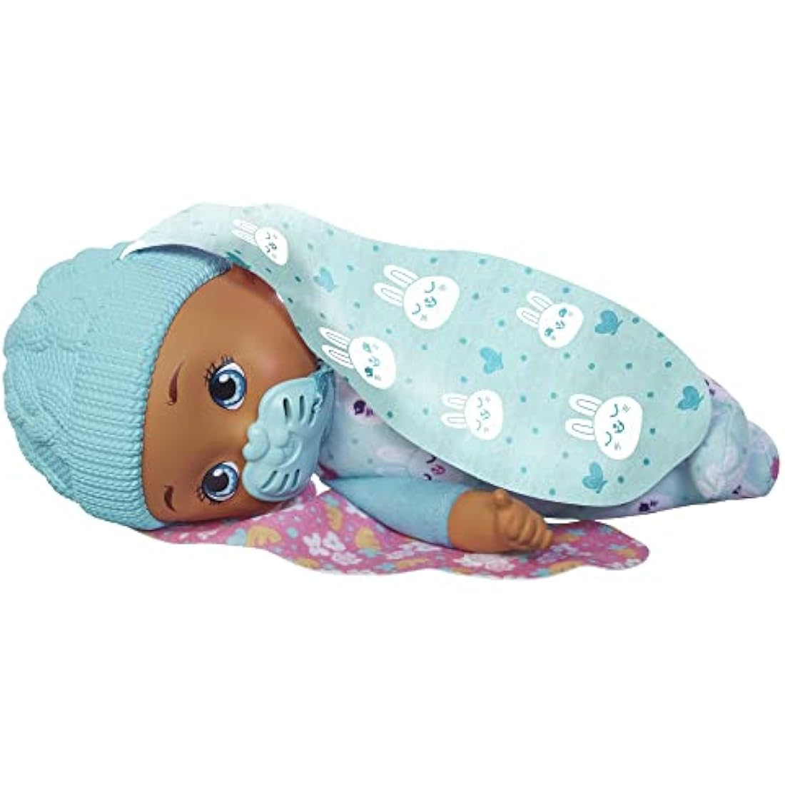 My Garden Baby My First Little Bunny Baby Doll (~9-in), Soft Body with Plush Ears, Blue, Great Gift for Kids 18mo+