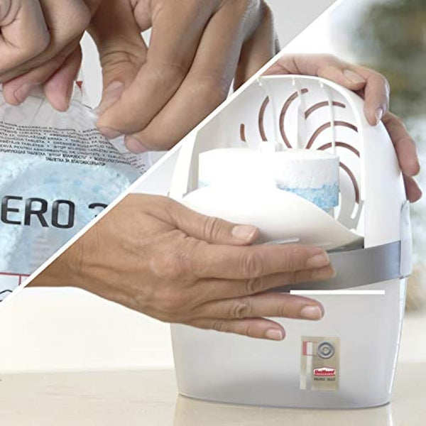 UNIBOND AERO 360° Moisture Absorber Neutral Refill Tab, Ultra-Absorbent and Odour-neutralising, for AERO 360° Dehumidifier, Condensation Absorbers, Pack of 4 (4 x 450g)