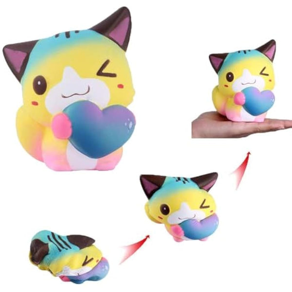 Anboor Squishies Cat Love Heart Kawaii Soft Squishy Slow Rising Scented Animal Squishies Stress Relief Toys Prime Collection Present Easter Basket Stuffers1PCS