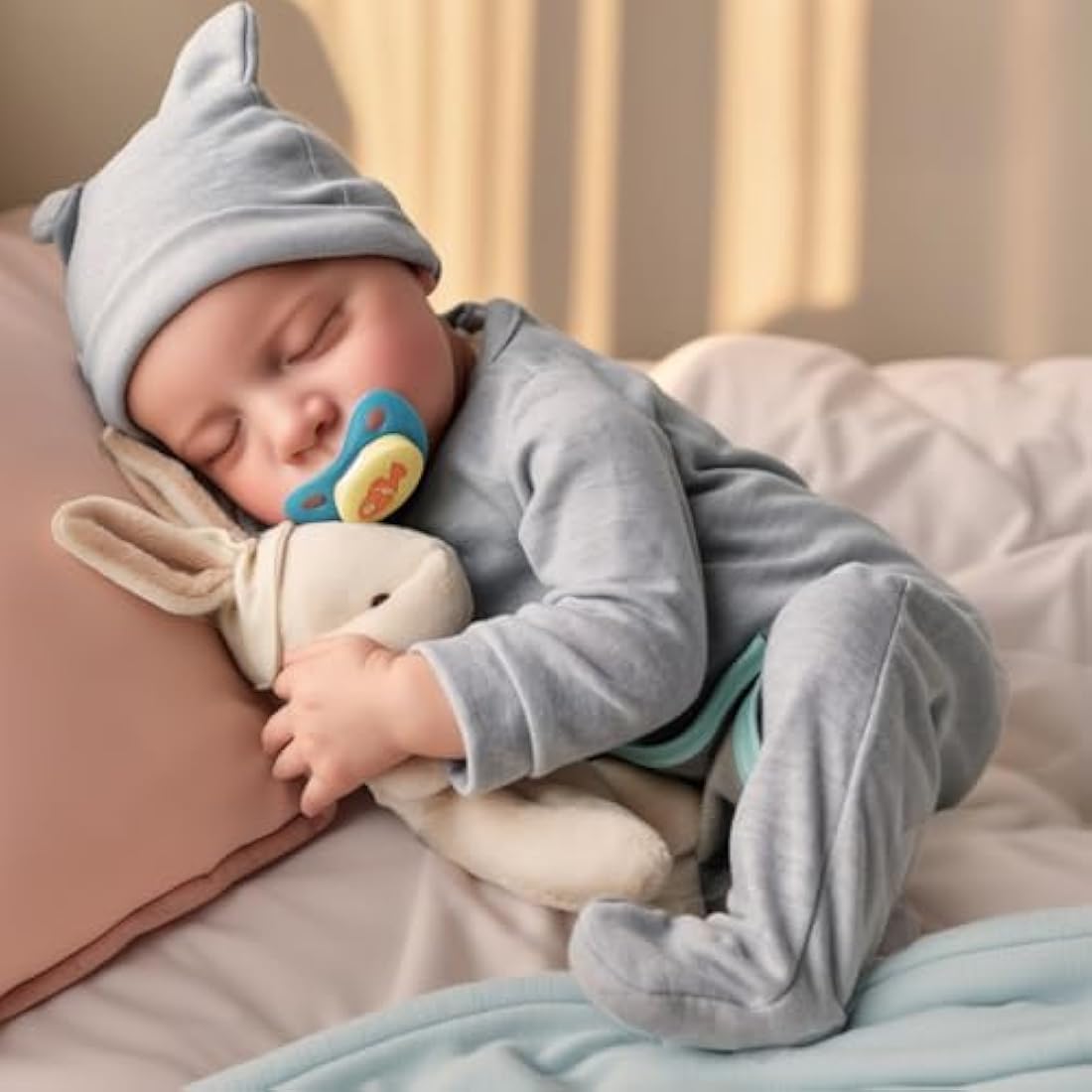 BABESIDE Reborn Dolls Boy - 17 Inches Handmade Washable Reborn Babies Vinyl Body with Clothes, Reborn Baby Doll Looks Like a Real Baby (Closed-Eyes Boy)