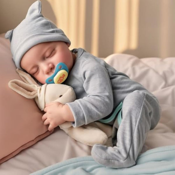 BABESIDE Reborn Dolls Boy - 17 Inches Handmade Washable Reborn Babies Vinyl Body with Clothes, Reborn Baby Doll Looks Like a Real Baby (Closed-Eyes Boy)