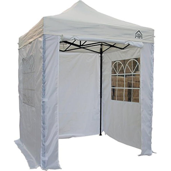 All Seasons Gazebos 2x2 Fully Waterproof Pop up Gazebo With 4 Zip up Sides and Accessories - White