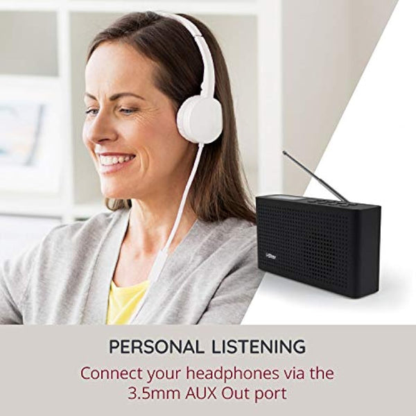 i-Star DAB Radio Portable, DAB Plus/DAB Radio, FM Radio, Small Radio, Digital Radio Mains Powered or Battery, USB Charging, Headphones AUX Port, Sleep Timer
