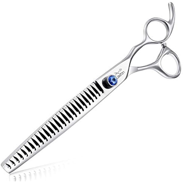 JASON 8" 26 Teeth Chunkers Shears for Dogs Ergonomic Dog Grooming Scissors Texturizing Blending Thinning Shears Pets Trimming Kit with Offset Handle