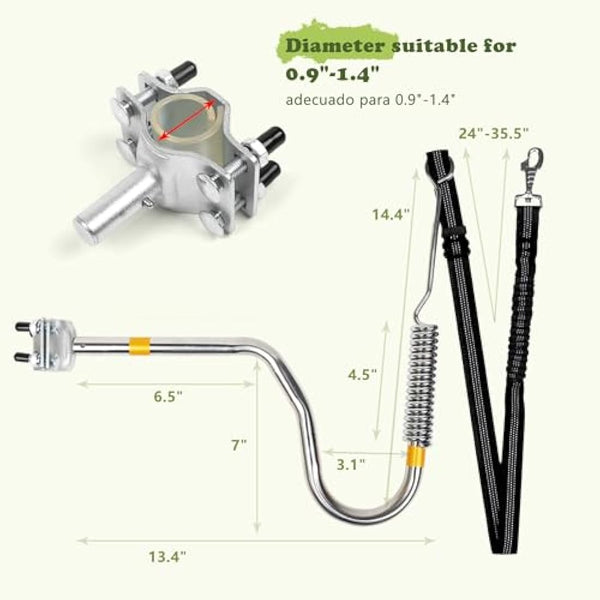 iPetba Heavy Duty Bike Dog Lead Attachment Hands Free Bicycle Dog Leash for Riding Exercising Cycling