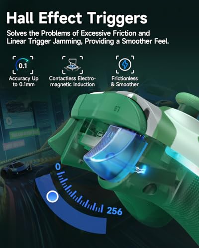 EasySMX X15 Wireless PC Controller with Hall Triggers, Hall Joysticks, Enhanced Bluetooth Game Controller,No Drift No Deadzone effect, Compatible with Windows PC, Android, Steam and Switch