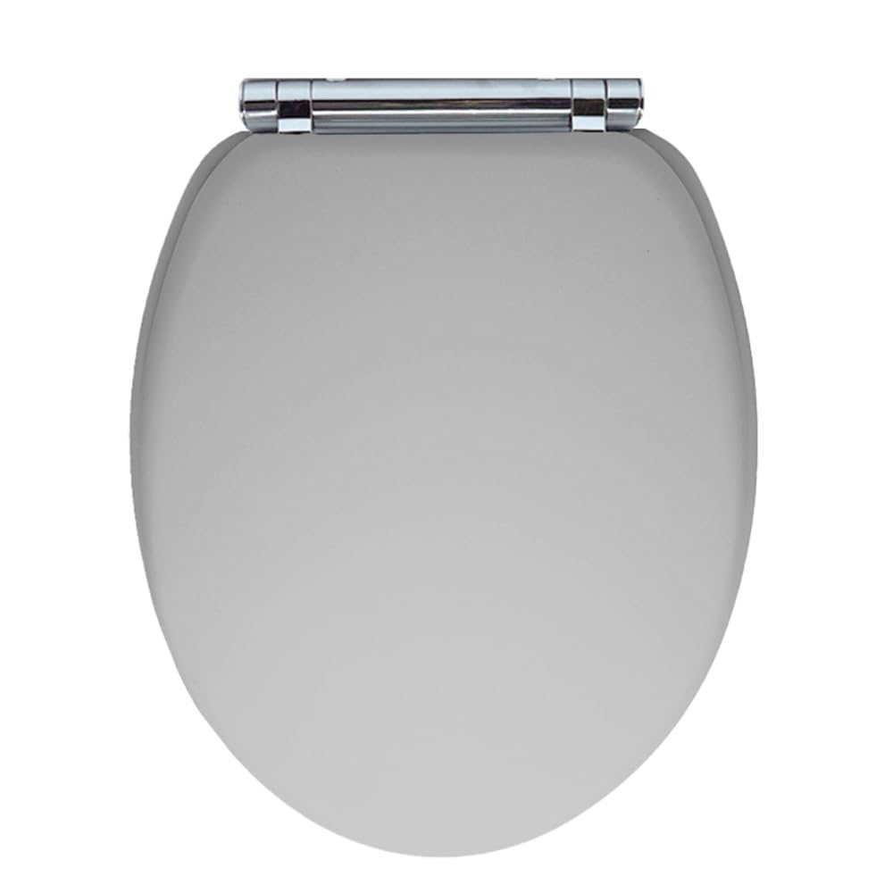 AQUALONA® Luxury Soft Close Toilet Seat - Moulded Wood - Stainless Steel Slow Close Hinges - Click, Lift & Clean Technology (Bamboo Toilet Seat)
