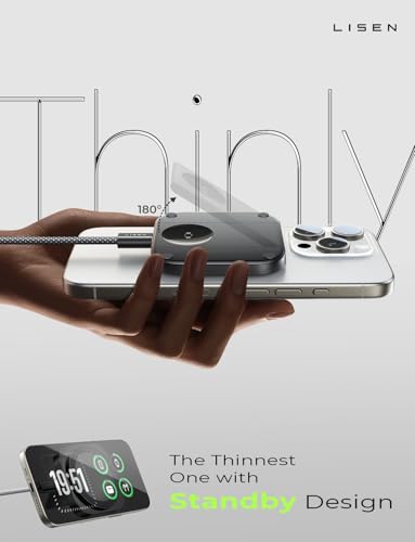 LISEN Travel Magsafe Wireless Charger for iPhone 16 Apple Watch, Mag Safecharger Charging Station Pad Portable Magnetic Charger Stand Dock Desk Accessories for iPhone 16 Pro Max 15 13 12 14 Pro iWatch