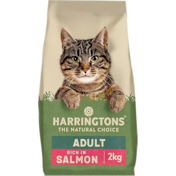 Harringtons Complete Dry Adult Cat Food Salmon 2kg (Pack of 4) - Tasty Natural Goodness