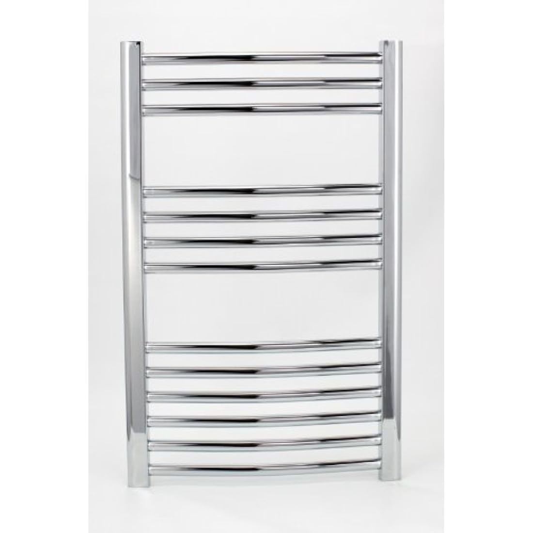 Milano Chrome Curved Heated Towel Rail W500mm x H800mm Central Heating Towel Radiator