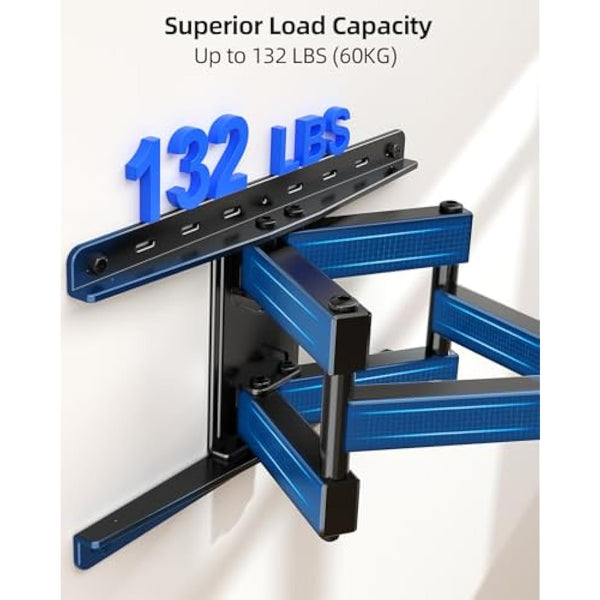 HOME VISION Heavy Duty Full Motion TV Wall Mount Bracket for 32-85 Inch Flat/Curved Screens, Swivel & Tilt, 60kg/132lbs Capacity, Max VESA 600x400mm, Fits Most 40 43 50 55 65 70 75+ Inch TVs, HV6601