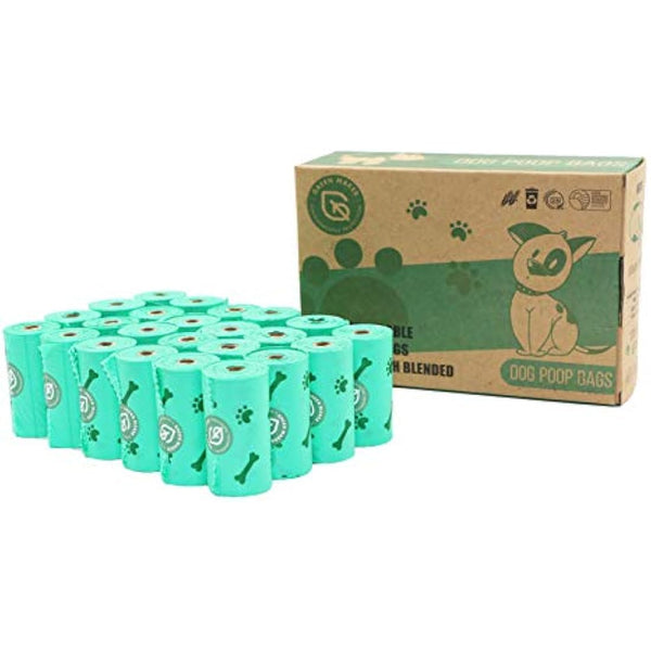 Green Maker Biodegradable 30% Thicker Dog Poop Bags 360 Dog Waste Bags Extra Thick Strong Made from Corn Starch Plants Based (Green)