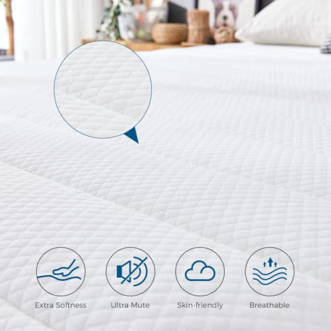 Inofia Mattress Single Bed, 10.6 Inch Hybrid Mattress with Aeroshield Memory Foam and NexusArc Pocket Sprung, Cozy and Breathable Fabric,The Elegant Collection,Single(90×190×27cm)