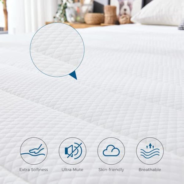 Inofia Mattress Single Bed, 10.6 Inch Hybrid Mattress with Aeroshield Memory Foam and NexusArc Pocket Sprung, Cozy and Breathable Fabric,The Elegant Collection,Single(90×190×27cm)
