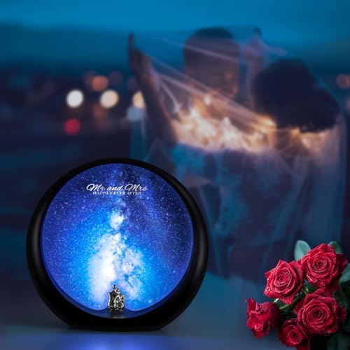 mamre Galaxy Night Light Dimmable Nightsky Light Unique Anniversary Birthday Christmas Valentine’s Day Gift for Him/Her Snuggle Lovers Sitting Under The Milky Way