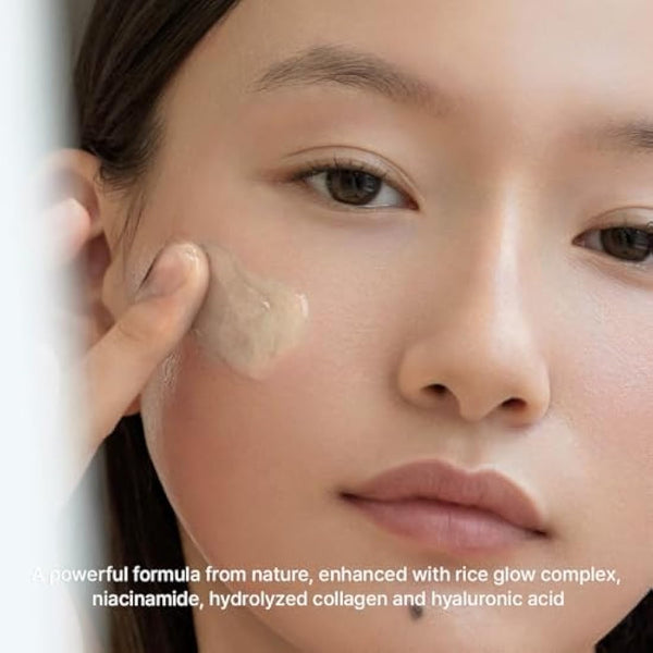 Arencia Rice Mucin Overnight Glow Face Mask Serum 30, 1.76 oz, Plumps Skin with Hyaluronic Acid