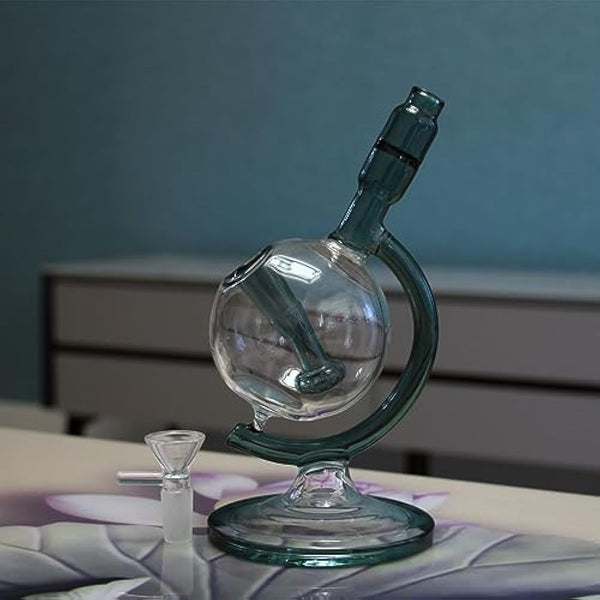 Green Bongs Glass Bong with Tornado percolate,Green Water Bongs with 14.5mm Bong Bowl Height 25cm Weight 400g Glass Pipe for Smoking Hookah Glass Bongs Oil Rig Smoking Pipe