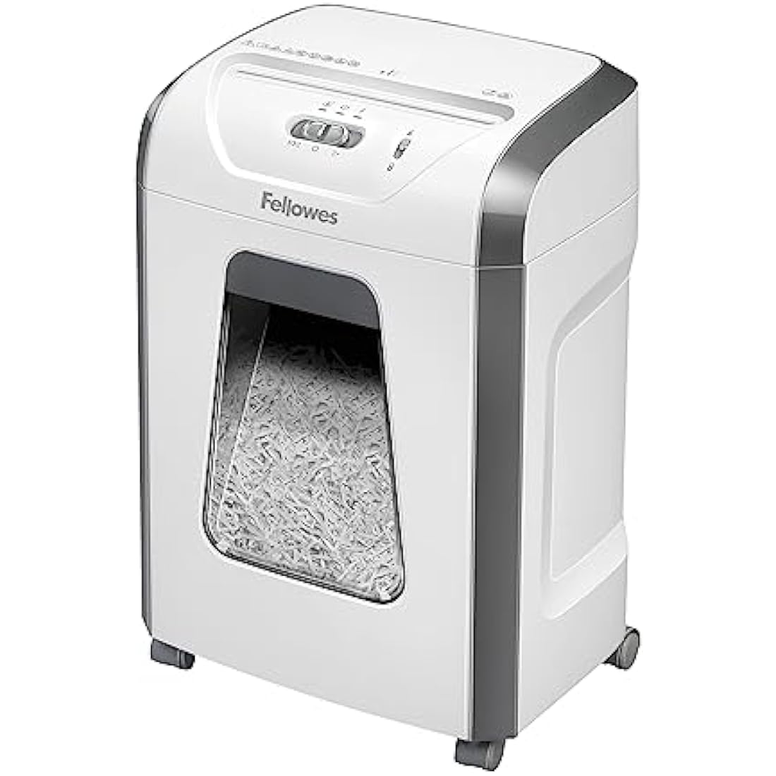 Fellowes Paper Shredder for Home Office Use - 15 Sheet Cross Cut Paper Shredder for Deskside Use - Powershred 15C Home Shredder with 19L Pull-Out Bin - High Security P4 - White