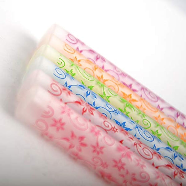 Enslz 6 Pcs 10ml Flower Print Matte Refillable Empty Travel Glass Perfume Spray Bottle Atomizer Pump Sprayer Bottle Set