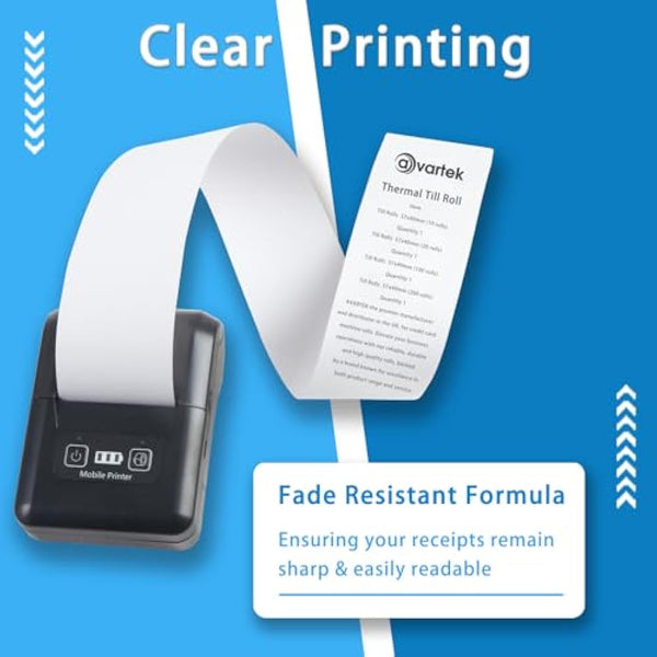 57 x 40mm Premium Thermal Paper Till Receipt Rolls for PDQ Credit Card Machine, POS, EPOS, Card Machines, Barclaycard, Verifone, Ingenico, Sagem, Spire, Pax, Worldpay [Pack of 200] - AVARTEK