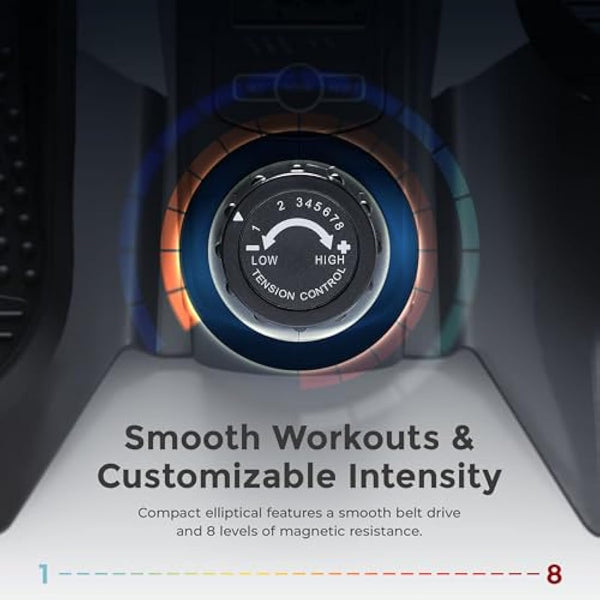 Sunny Health & Fitness Sitting Under Desk Elliptical Exerciser, Portable Pedal Training Machine for Senior Exercise, with Handle, Easy to Carry, Peddler for Home Workout, Optional Free SunnyFit App