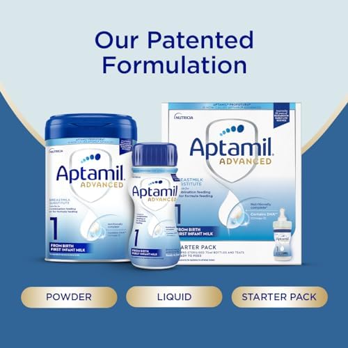 Aptamil Advanced 1 First Infant Baby Milk Ready to Use Liquid Formula, from Birth, 200ml (Pack of 12)