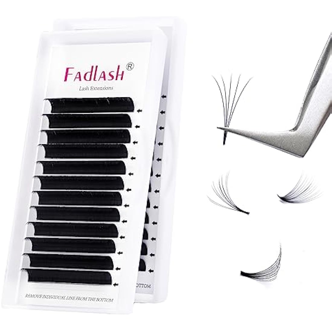 Fadlash Easy Fan Lashes C Curl 0.07 11-12-13mm Mixed Tray Russian Lashes Natural Look Self Fanning Eye Lashes Automatic Blooming Russian Eyelashes Extensions